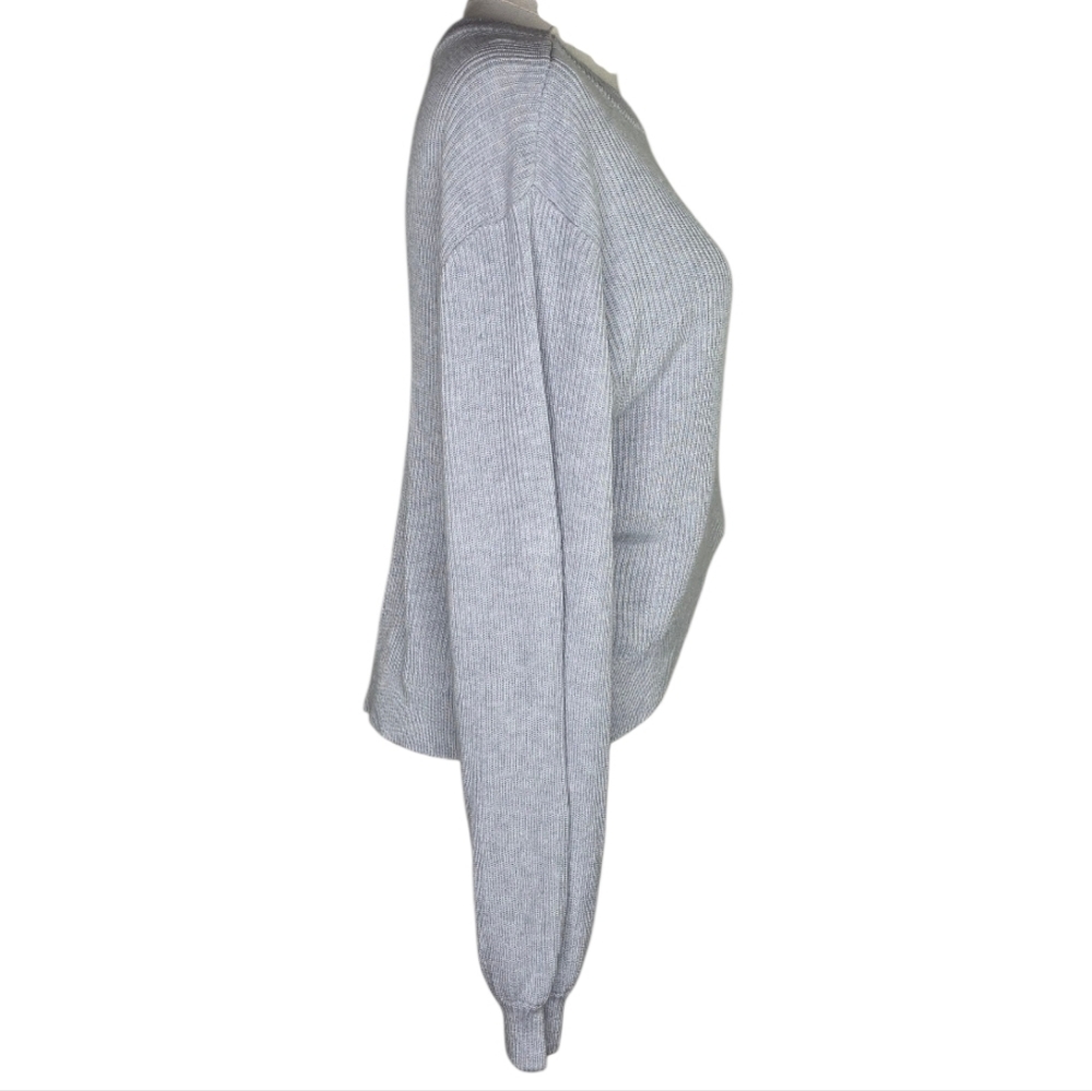 Lululemon Gray Ribbed Knit Sweater Women’s 8 Asymmetrical Hem Cashmere Blend - Picture 5 of 7